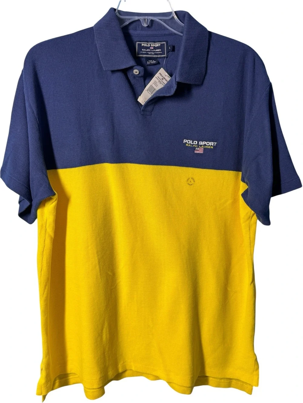 Polo Sport Ralph Lauren Colorblock Polo Shirt Size L Federal Blue / Ocean Run
